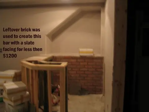 A room with some bricks and walls in it